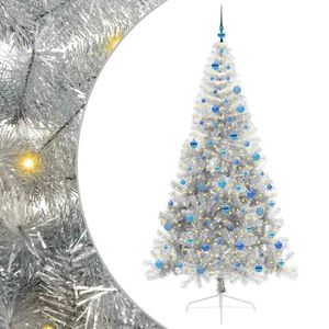 vidaXL Kunstig Forh&aring;ndsopplyst Juletre med 300 LED s&oslash;lv 240 cm PET