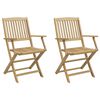 vidaXL Sammenleggbare hagestoler 2 stk 54x61x88 cm heltre akasie