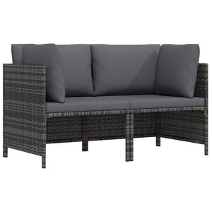 vidaXL Hagesofa 2-seters med puter polyrotting gr&aring;