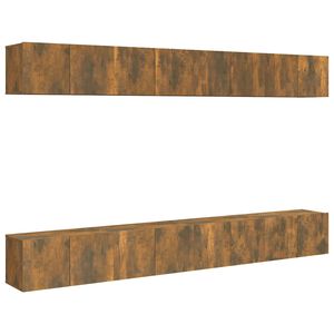 vidaXL TV-benker 8 stk r&oslash;kt eik 60x30x30 cm konstruert tre