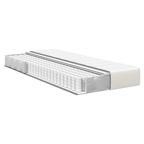 vidaXL Sengemadrass med madrass Krem 90 x 200 cm stoff