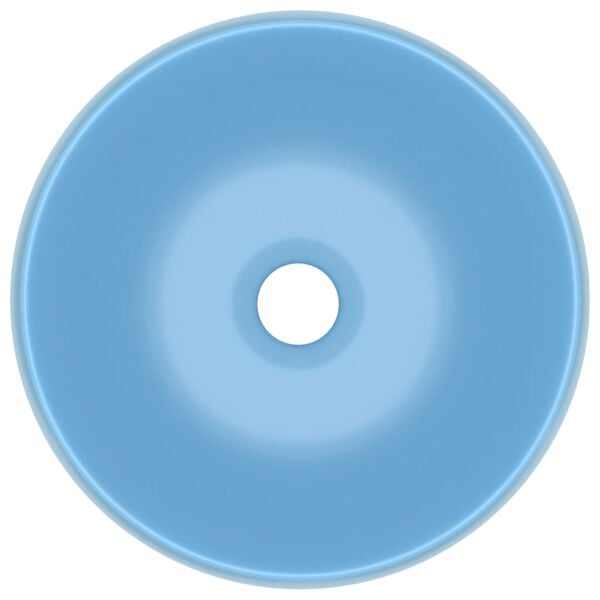 vidaXL Luksuri&oslash;s servant rund matt lysebl&aring; 40x15 cm keramisk