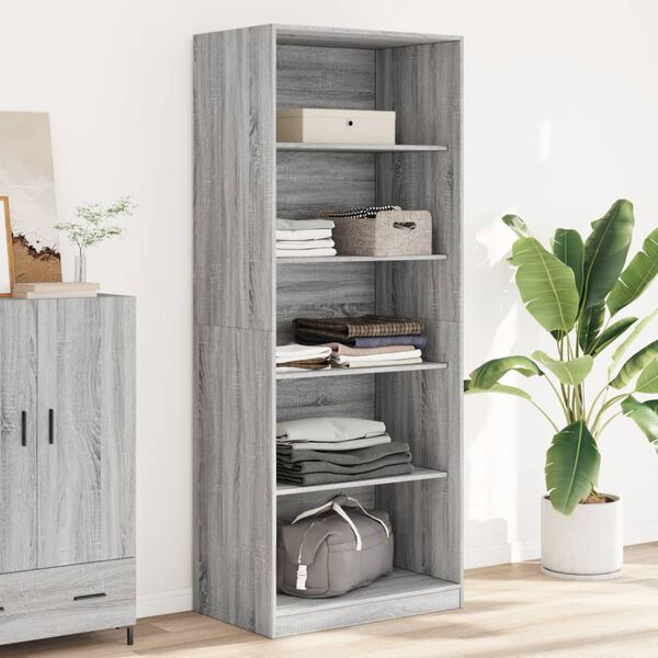 vidaXL Garderobe gr&aring; sonoma 80x50x200 cm konstruert tre