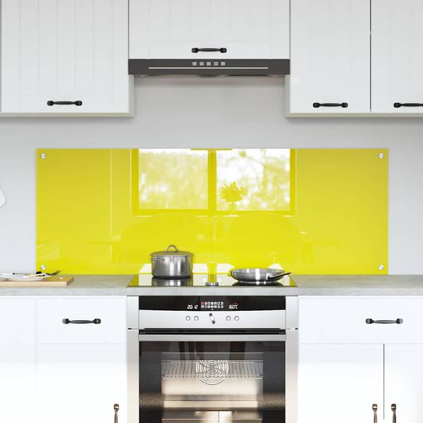 vidaXL Kj&oslash;kkenbenkplate 2 pcs Gul 70 x 50 cm herdet glass