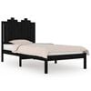 vidaXL Sengeramme svart heltre furu 100x200 cm