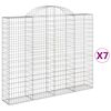 vidaXL Gabionkurver buede 7 stk 200x30x160/180 cm galvanisert jern