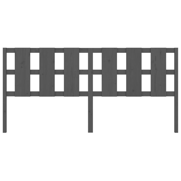 vidaXL Sengegavl gr&aring; 205,5x4x100 cm heltre furu