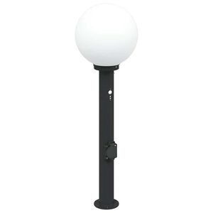 vidaXL Pullertlampe med sensor og stikkontakt 80 cm svart IP44