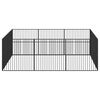 vidaXL Lekegrind for hunder 12 paneler svart galvanisert st&aring;l