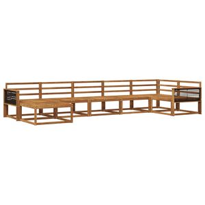 vidaXL Utend&oslash;rs sofa-sett 7 pcs Naturlig Solid akasietre