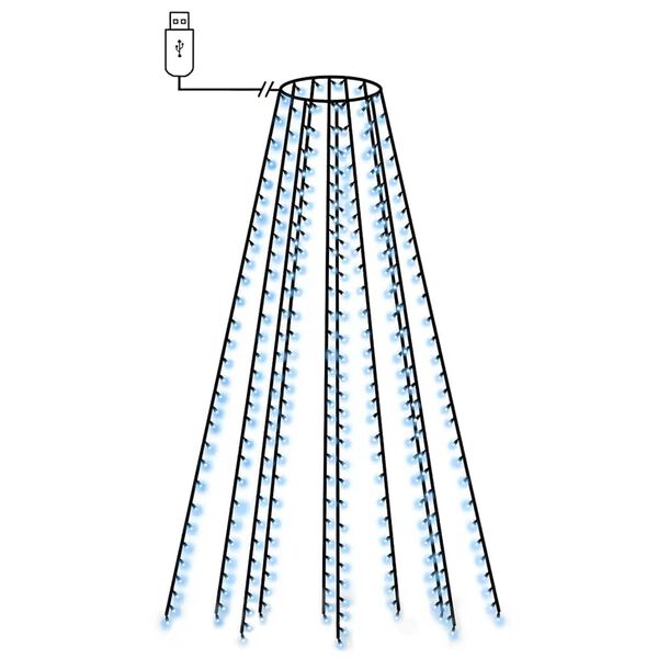 vidaXL Nettlys for jultre med 250 LED bl&aring; 250 cm