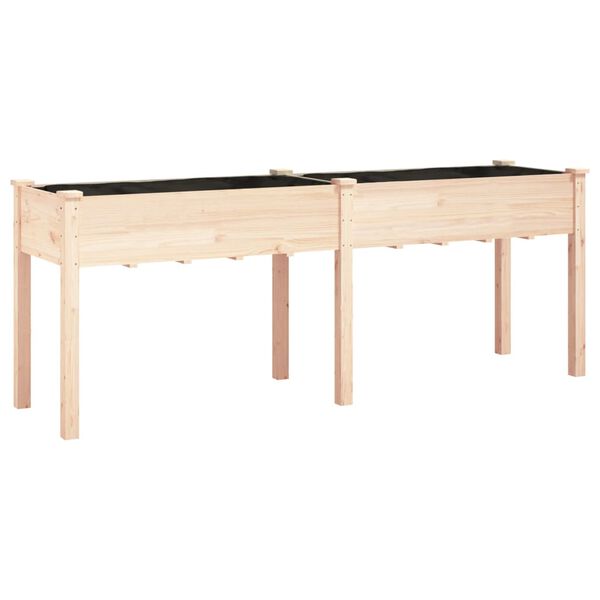 vidaXL Plantekasse med foring 203x53x76 cm heltre gran