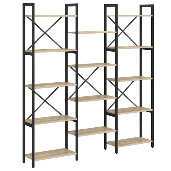 vidaXL Bokhylle Sonoma eik 156 x 25 x 167 cm Konstruert tre