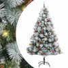 vidaXL Kunstig juletre Gr&oslash;nn og hvit 240 cm PVC og Metall og Plast