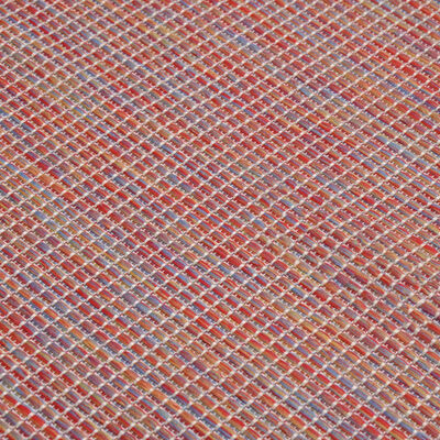 vidaXL Utendørs flatvevd teppe 80x150 cm rød