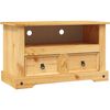 vidaXL TV-benk meksikansk Corona-stil furu 91x43x56 cm