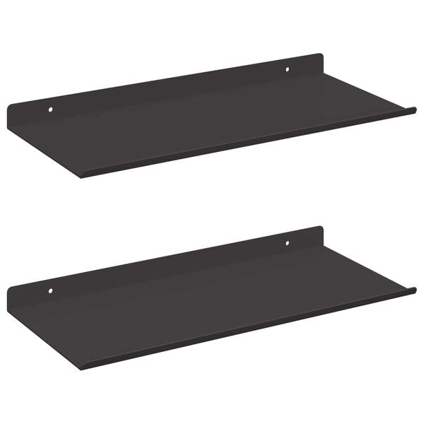 vidaXL Flytende hylle Veggmontert 2 pcs Svart 40 x 17,5 x 2,5 cm St&aring;l