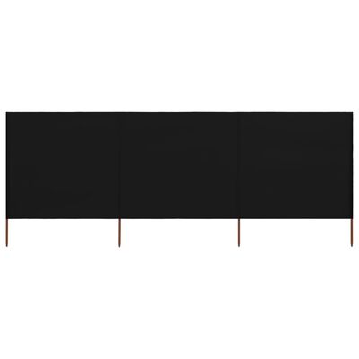 vidaXL Vindskjerm 3 paneler stoff 400x80 cm svart