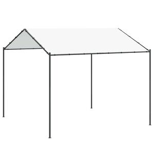 vidaXL Paviljong 4 x 4 x 2,6 m Hvit St&aring;l og Polyester 180 gsm