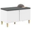 vidaXL Gangbenk med pute med lagring med d&oslash;r Hvit 80 x 38 x 46 cm