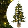 vidaXL Mini juletre 60 cm 25 LED-lys Varmhvit PVC og PE Gr&oslash;nn