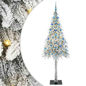 vidaXL Juletre med 300 LED med stativ Hvit 210 cm PE og st&aring;l
