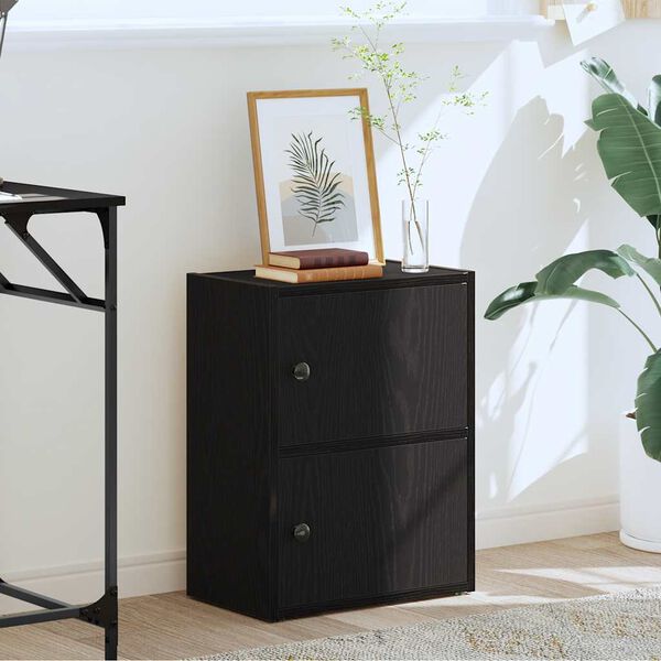 vidaXL Bokhylle svart eik 40x24x52 cm konstruert tre