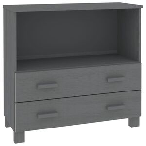 vidaXL Skjenk HAMAR m&oslash;rkegr&aring; 85x35x80 cm heltre furu