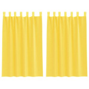 vidaXL Voilegardiner med hemper 2 stk gul 140x175 cm