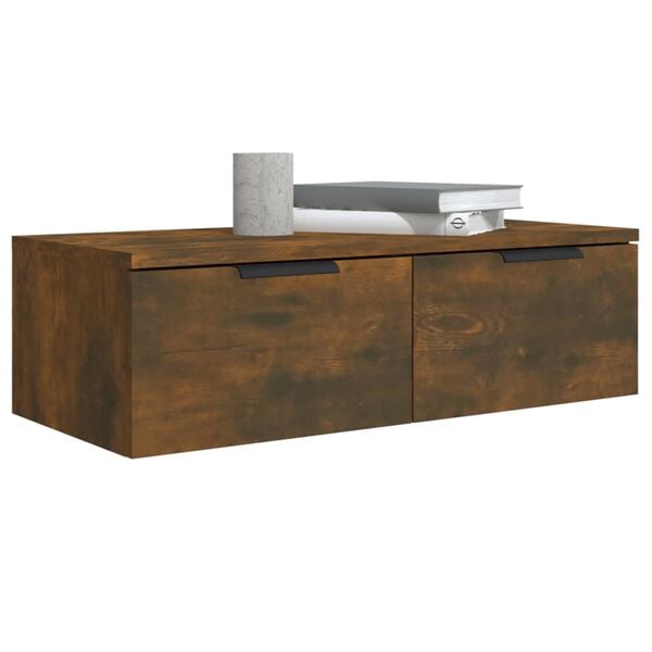 vidaXL Veggskap 2 stk r&oslash;kt eik 68x30x20 cm konstruert tre