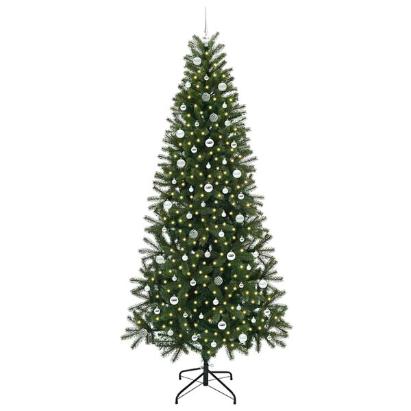 vidaXL Kunstig juletre med 300 LED med stativ gr&oslash;nn 240 cm PE og PVC