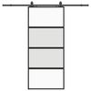 vidaXL Skyved&oslash;r med monteringssett svart 90x205 cm herdet glass