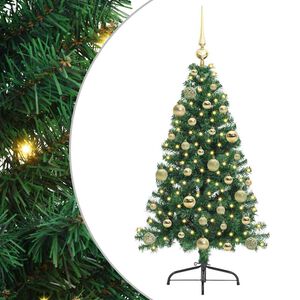 vidaXL Kunstig Forh&aring;ndsopplyst Juletre med 150 LED gr&oslash;nn 120 cm PVC