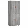 vidaXL Highboard gr&aring; sonoma 69,5x34x180 cm konstruert tre