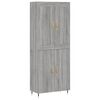 vidaXL Highboard gr&aring; sonoma 69,5x34x180 cm konstruert tre