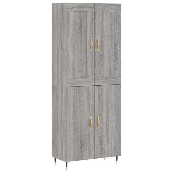 vidaXL Highboard gr&aring; sonoma 69,5x34x180 cm konstruert tre