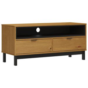 vidaXL TV-benk FLAM 110x40x50 cm heltre furu