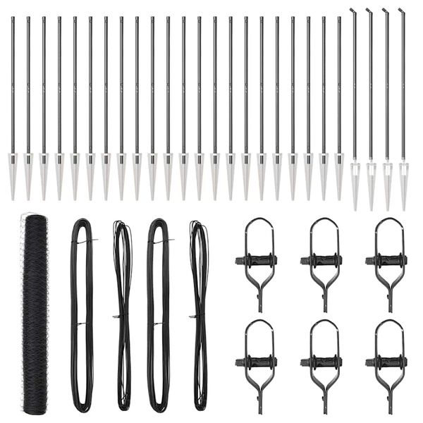 vidaXL Gjerdep&aring;le Gr&aring; 50 x 1,2 m (50 mm mesh) St&aring;l og PVC