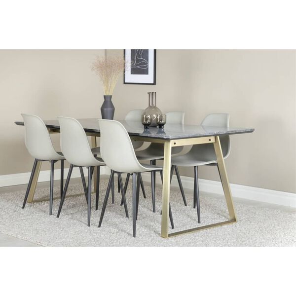 Venture Home Spisestuestoler 2 stk Polar plast gr&aring; og svart