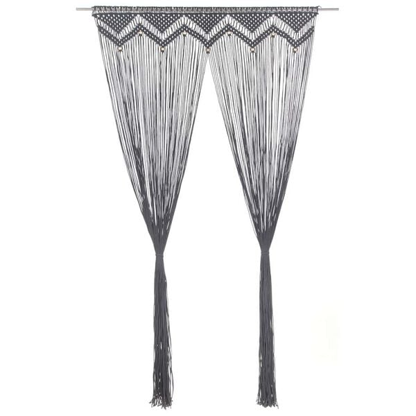 vidaXL Makramé gardin antrasitt 140x240 cm bomull