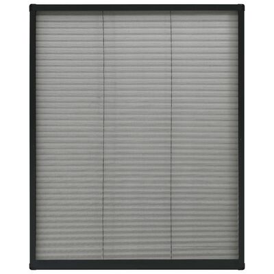 vidaXL Plissert insektskjerm for vindu aluminium antrasitt 80x100 cm