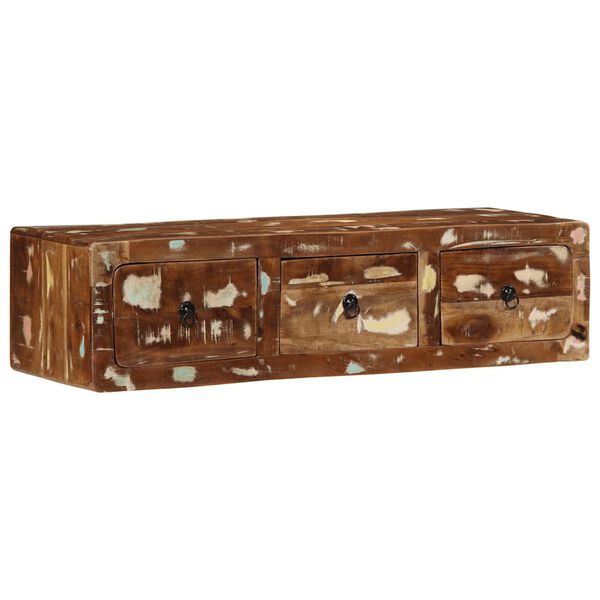 vidaXL Veggmontert TV-benk 100x32x25 cm gjenvunnet heltre