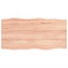 vidaXL Bordplate lysebrun 80x40x2cm behandlet heltre eik naturlig kant