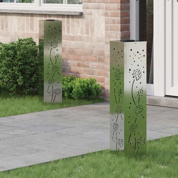 vidaXL Solenergi LED stibelys 2 pcs Rusten Galvanisert