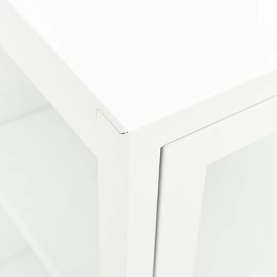 vidaXL Skjenk hvit 70x35x70 cm stål og glass
