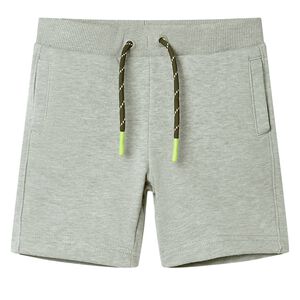 Barneshorts med snor lysekaki melert 140