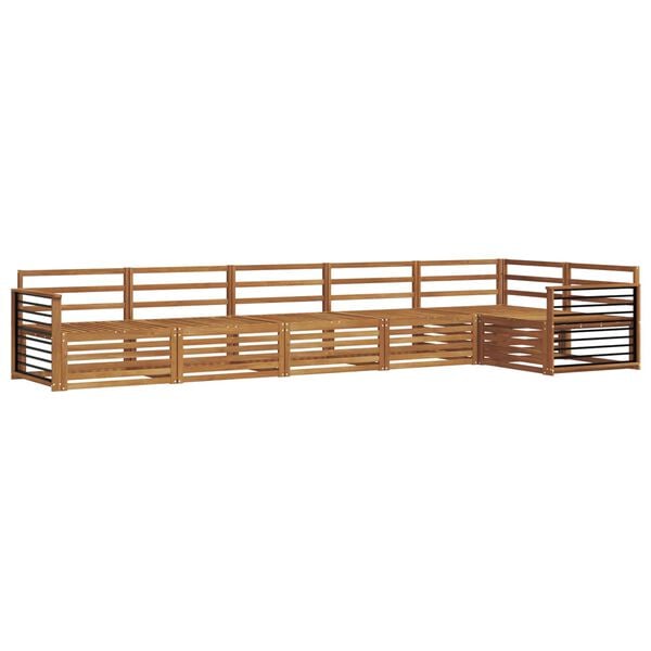 vidaXL Utend&oslash;rs sofa-sett 6 pcs Naturlig Solid akasietre