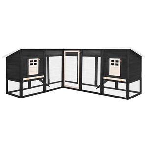 vidaXL Utend&oslash;rs kaninbur med l&oslash;peg&aring;rd gr&aring; og hvit heltre gran