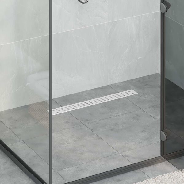 vidaXL Dusjavl&oslash;p Glasslokk med 360&deg; Siphon s&oslash;lv 60 cm