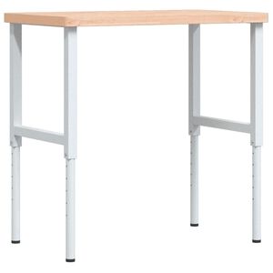 vidaXL Arbeidsbenk 100x60x(73-99,5)cm heltre b&oslash;k rektangul&aelig;r